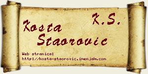 Kosta Staorović vizit kartica